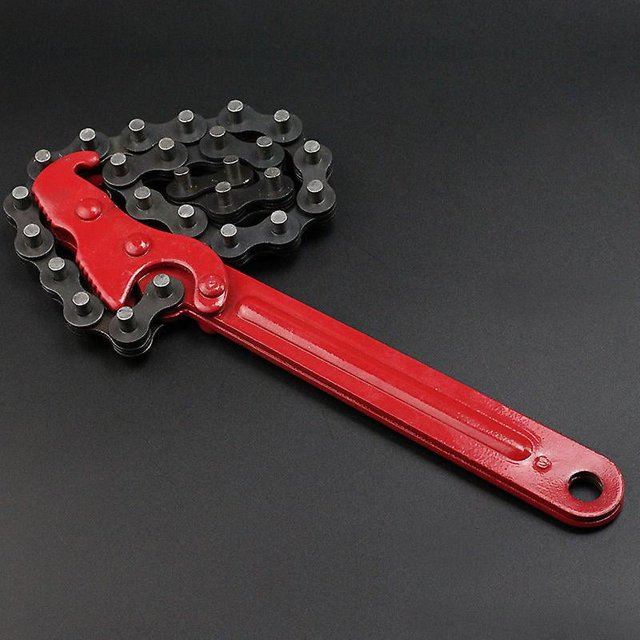 Llave de filtro de aceite con cadena ajustable, herramienta de reparación y extracción de alicates con cadena ajustable universal para reparación de automóviles, 42 cm