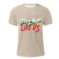 thumbnail image 5 of T Shirts for Men Clearance Short Sleeve Round-Neck Printing Casual Shirts Khaki XXXXL, 5 of 5