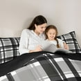 thumbnail image 5 of Homewish Classic Geometric Plaid Bedding Comforter Set,Modern Geometric Twin Comforter Sets,Gray Black Grid Bedding Set For Boys Kids,Super Cozy Room Decor Reversible,2pcs, 5 of 8