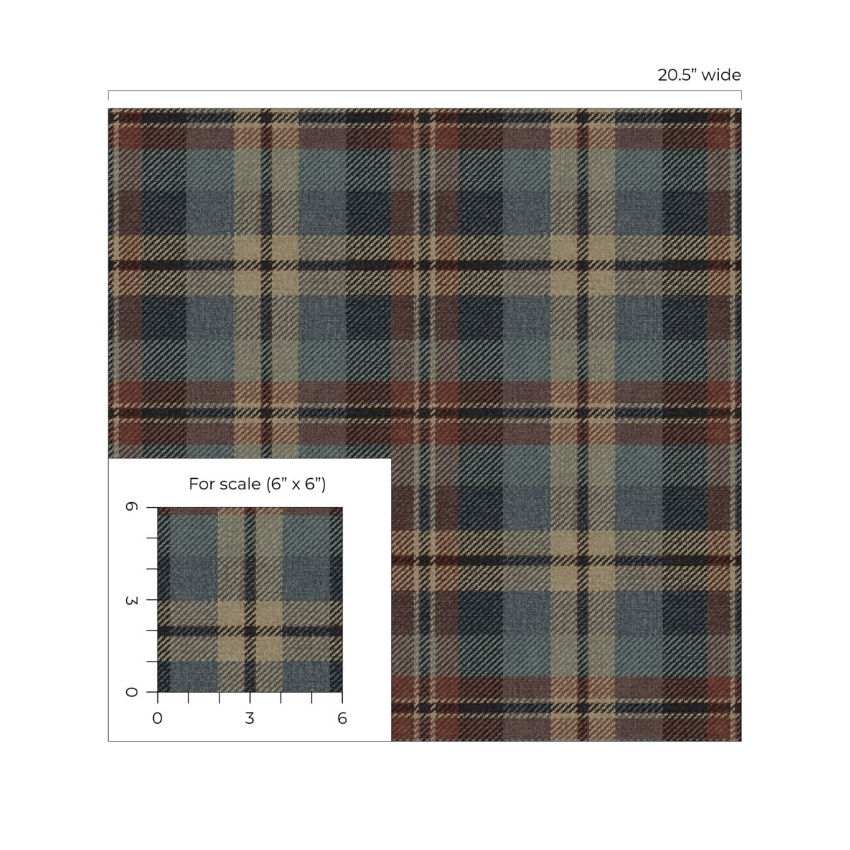 Harry & Grace Americana Thornbury Tailored Plaid Peel and Stick Wallpaper - 20.5 in. W x 18 ft. L Roll