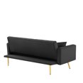 thumbnail image 7 of 73" Loveseat Sofa Bed, Velvet Convertible Folding Futon Sofa Bed with 2 Cushions, Button Tufted and Gold Metal Legs, Sleeper Sofa Couch for Small Spaces,Living Room, Bedroom, Home Office, Black, 7 of 7