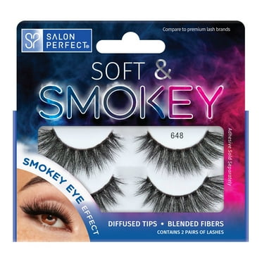 Salon Perfect Soft & Smokey Fake Lashes False Eyelashes, 648, Black, 2 Pairs