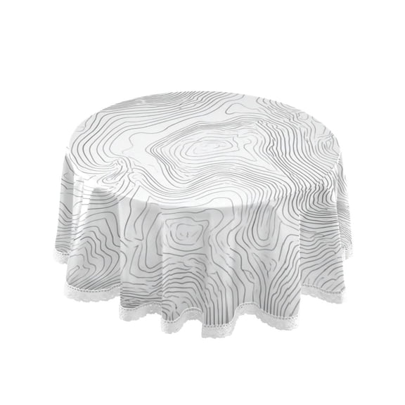 60 inch Round Tablecloth Washable Polyester Table Cloth Excellent wrinkle resistance Applicable to Dining Kitchen Party Holiday Party Topographic Map