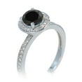 thumbnail image 3 of 2 Carat Unique Classic Halo Round Black Diamond And Diamond Moissanite Bridal Ring Set On 10K White Gold, 3 of 3