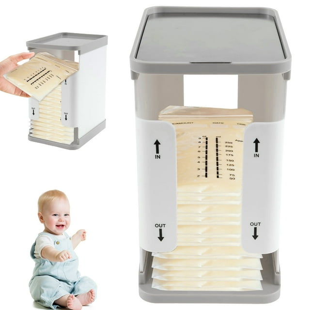 Torre de Almacenamiento de Leche Materna - Almacenamiento Conveniente para Bolsas de Leche para Congelador - Almacena Leche de Manera Eficiente en la Torre Organizadora Del Congelador - Contenedores