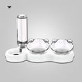 thumbnail image 1 of Cat Supplies No-Spill 500ML Dry Wet Depart Water Bowl Set Puppy Feeder Automatic Drinking Bottle 3 in 1 Bowls For Pet WHITE, 1 of 8