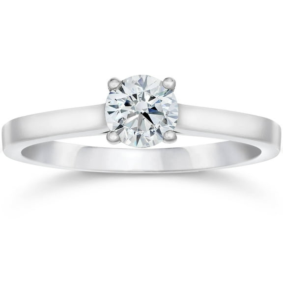 Pompeii 5/8ct Diamond Solitaire Engagement Ring 14K White Gold (J/K,I2/I3)