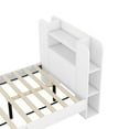 thumbnail image 7 of Twin Size Platform Bed Frame with Storage Headboard,Multiple Storage Shelves on Both Sides,White, 7 of 7