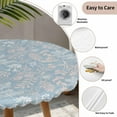 thumbnail image 6 of Gray Blue Dandelion Fitted Tablecloth with Elastic Edged, Round Table Cloth for Dining Table, Spring Flowers Modern Minimalist Waterproof Oil Proof Table Cover for Indoor Outdoor 45"-54", 6 of 8