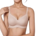 thumbnail image 2 of Womens Jelly Bras Seamless Stretch Comfort Bra Deep V Casual Wireless Everyday T Shirt Bra, 2 of 4