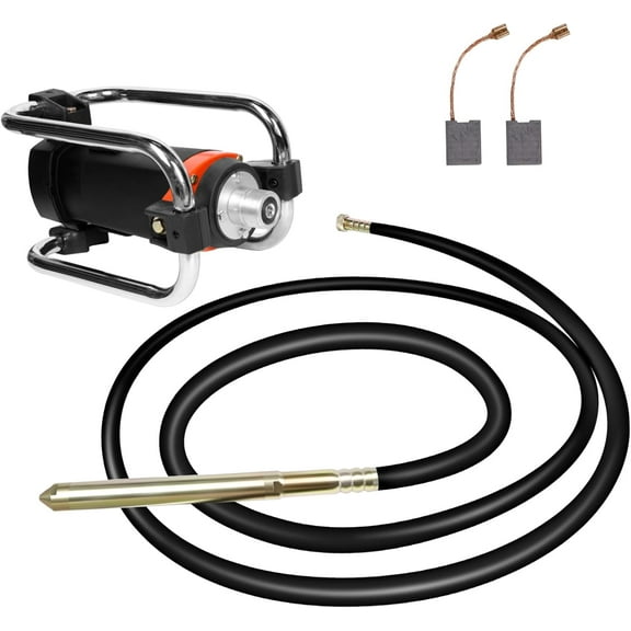 1 Pcs 16000 VPM Electric Concrete Vibrator Handheld,1500W Portable Cement Vibrator with Shaft of 177Inch / 4.5m, Remove Air Bubbles and Level Concrete