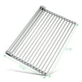 thumbnail image 3 of Kitchen Roll up Sink Dish Drying Rack, Dish Drainer, Stainless Steel Foldable  Over The Sink Roll Up Dish Drainer (17.8''x11.8''), 3 of 10