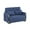 Blue, variant on Pcy 56 Inch Sleeper Loveseat with Side Pockets- Blue Teddy Velvet- Wood