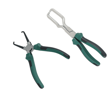 2 Pcs Electrical Disconnect Pliers Fuel Line Pliers Automotive Electrical Connector Disconnect Pliers Long Spark Plug Removal Pliers Universal Pipe Clip Repair Tool 7 Inch 9 Inch