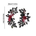 thumbnail image 3 of Gothic Dark Red Halloween Artificial Flower Swag Set of 2, 25.59 Inch Symmetrical Floral Bouquet for Wedding Welcome Sign Decor, 3 of 7