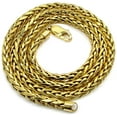 thumbnail image 2 of 14K Yellow Gold Hollow Wheat 5mm Diamond Cut Chain, FREE Microfiber Cloth, Braided Spiga Link Mens Womens Necklace, Giorgio Bergamo, 2 of 8