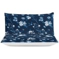 thumbnail image 3 of HAHDAXIA Flower Butterfly Pattern Bedding Solid Comforter Set for All Seasons,3 Pieces(1 Comforter+2 Pillowcases),Soft Microfiber Bedding Set Queen(90"x90"), 3 of 7