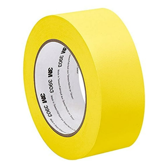 3M Yellow Vinyl/Rubber Adhesive Duct Tape 3903, 3503903YELLOW 12.6 psi Tensile Strength, 50 yd. length, 3 width