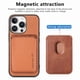 thumbnail image 4 of For iPhone 16 Pro Max Case Carbon Fiber Leather Back Cover with Detachable Card Bag - Green, 4 of 5