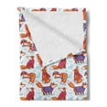 thumbnail image 2 of Fox Soft Flannel Fleece Throw Blanket, Snow Foxes with Winter Sweaters and Scarf Cartoon Vulpe Friends in Cozy Environment, Cozy Plush for Indoor and Outdoor Use, 50" x 70", Multicolor, by Ambesonne, 2 of 5