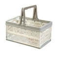 thumbnail image 2 of Kuyiluo Folding Basket 1PC Plastic Folding Shopping Basket Picnic Basket Snacks Fruit Vegetable Foldable Basket Home Storage Organizer (White and Grey), 2 of 9
