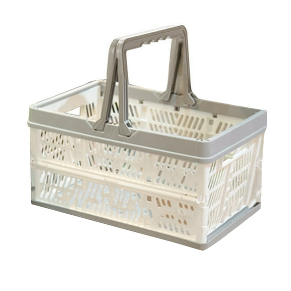 unbranded Rectangle Camping Basket Picnic Basket Shopping 29.8*19.8cm Grey