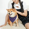 thumbnail image 2 of KLL Dance Skull Star Dog Bandanas,Triangle Reversible Pet Scarf for Small Medium Large and Extra Large Dogs-Small, 2 of 4