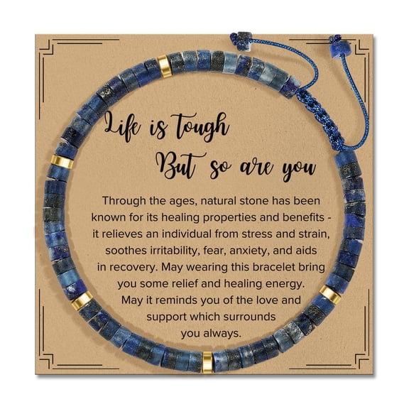 Elphaba Galinda Inspirational Gifts Bracelets for Women: Healing Lapis Lazuli Bracelets with Positive Affirmations - Unique Gifts for Mom, Daughter, Wife, Coworker, Best Friend, Bestie, Granddaughter