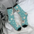 thumbnail image 5 of Disketp Teal Mama Llama Unisex Crew Socks Lightweight Breathable Ventilation Ankle Socks, Mid-calf socks for Daily, 5 of 6