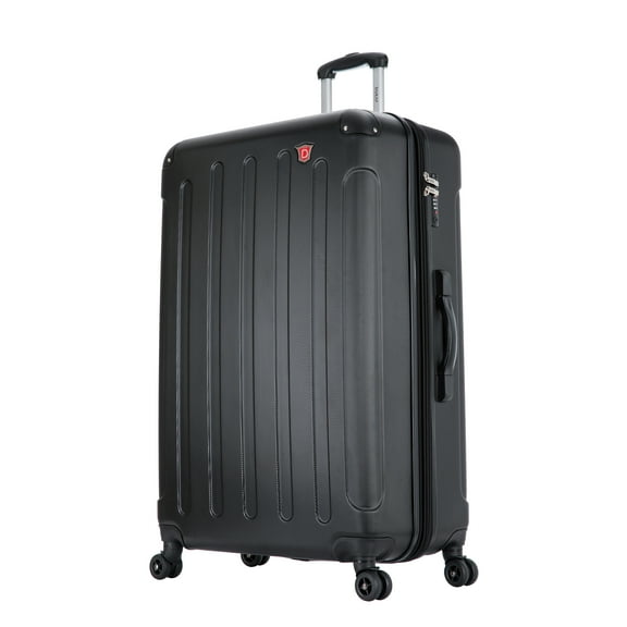 DUKAP Intely 32" Hardside Lightweight Luggage with Spinner Wheels and Integrated Weight Scale, Black