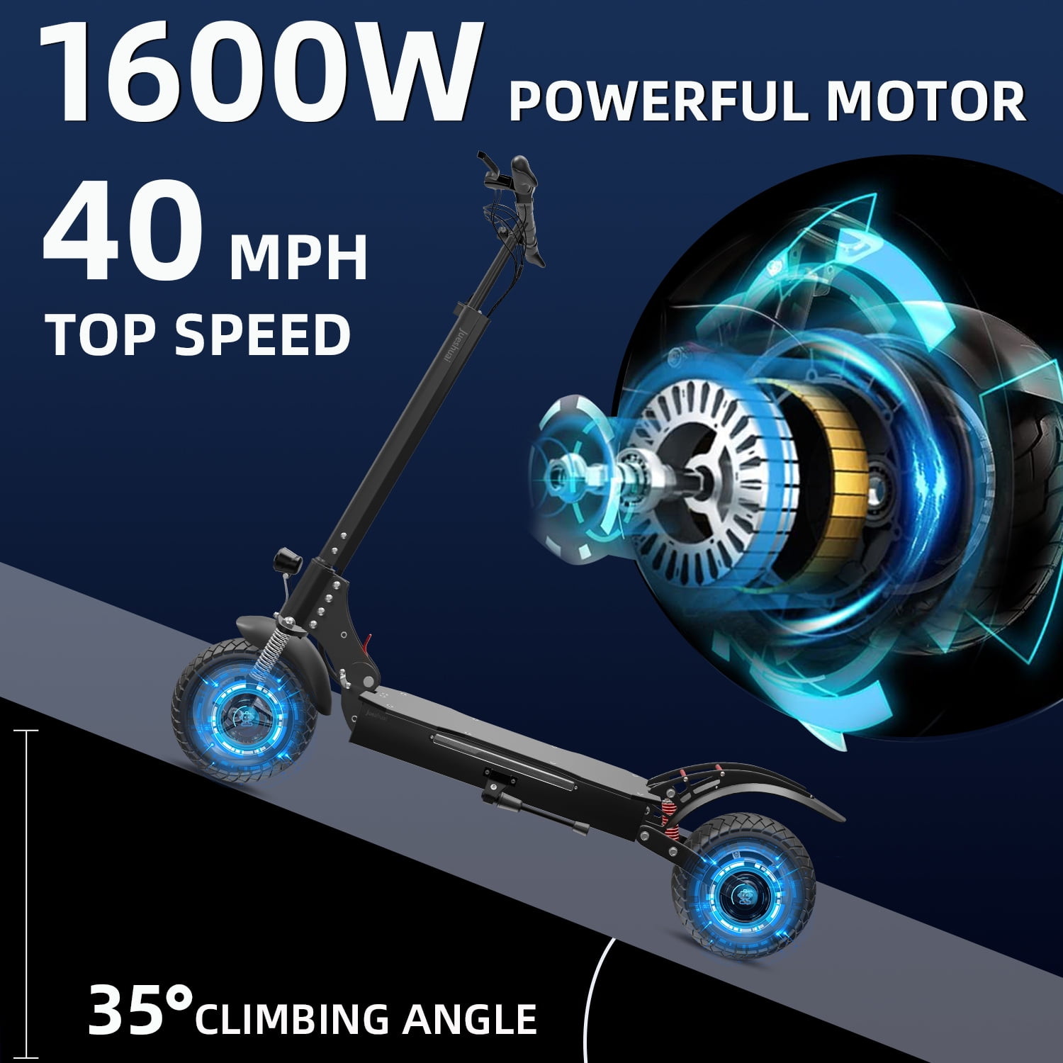 AJOOSOS X750 Electric Scooter Adults, 40 mph & 50 Miles Long Range, 1600W Motor, 300 lbs Max Load
