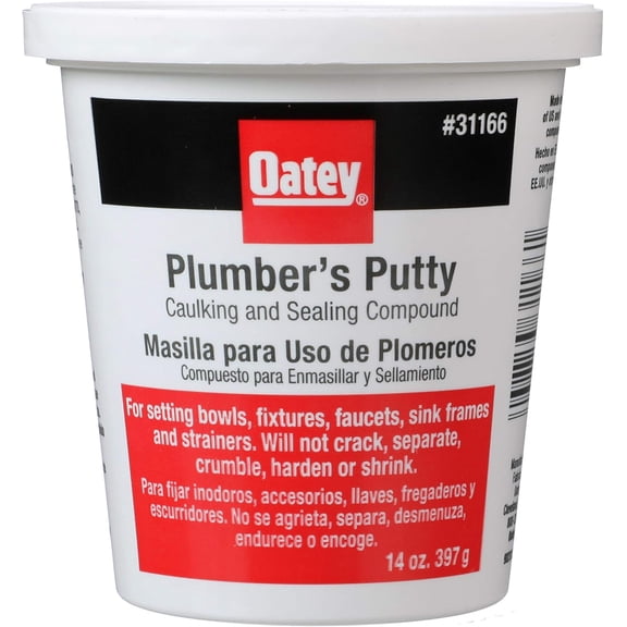 Oatey Plumber's Putty Sealing Compound for Frames and Faucets, 14 oz. Container, Off-White