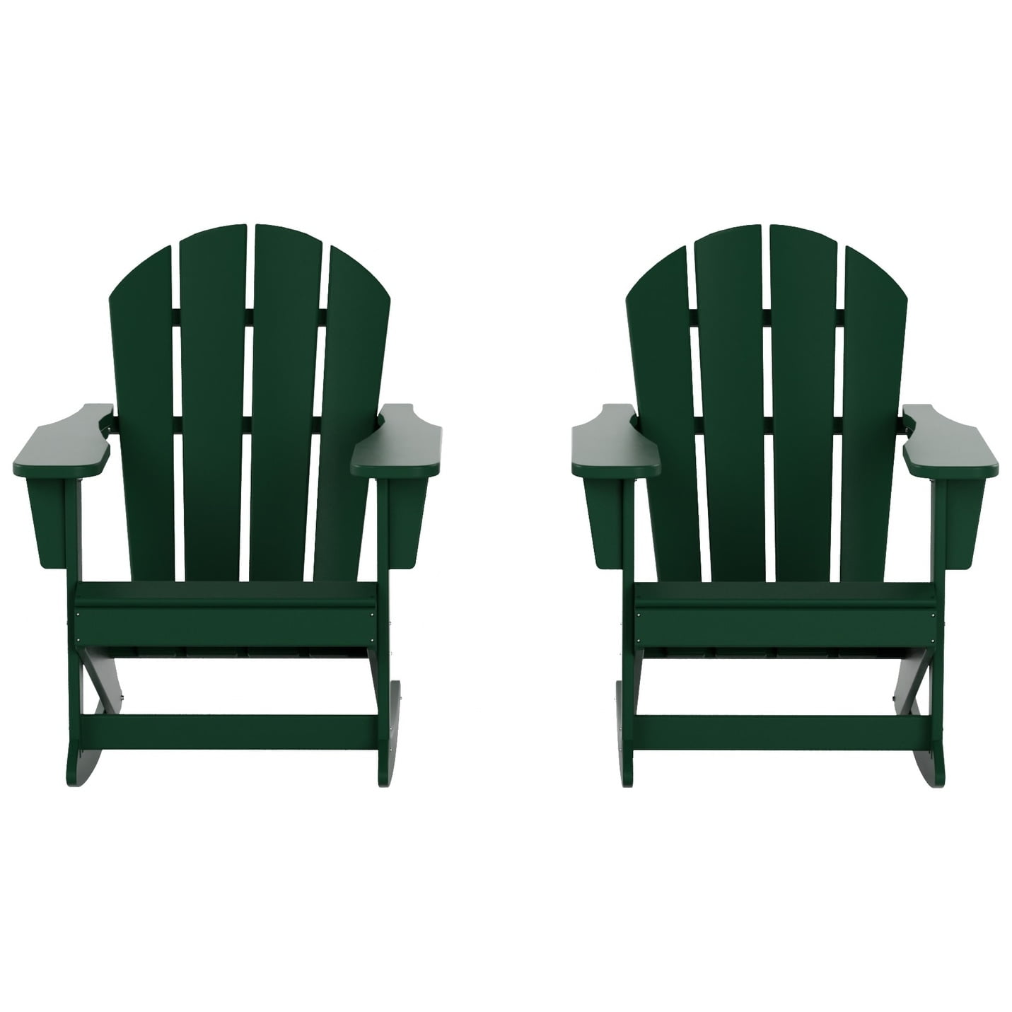 Polytrends  Laguna Hdpe All Weather Outdoor Patio Rocking Chair (Set of 2) Dark Green