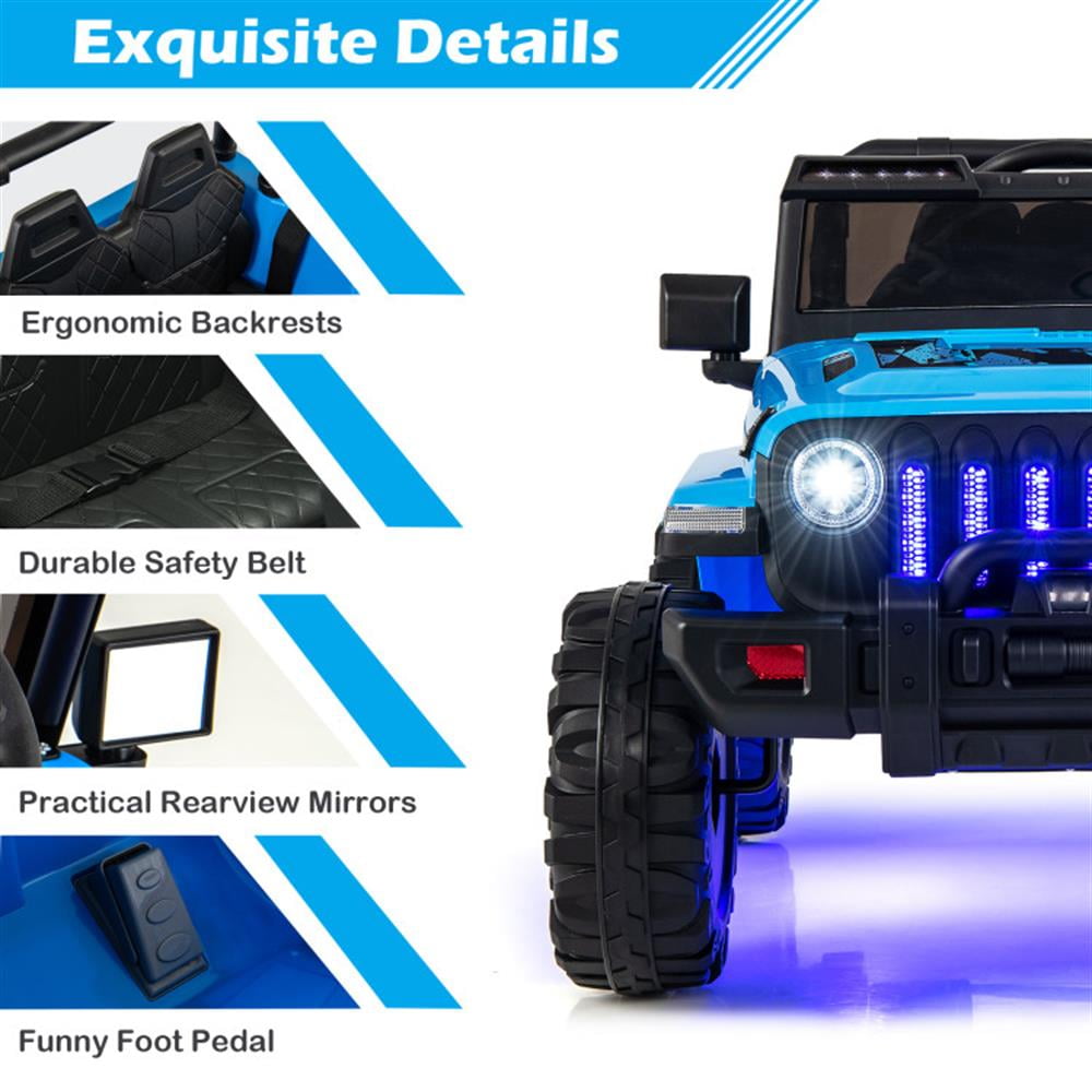 CIPACHO 12V Kids Ride-on Jeep Car with 2.4 G Remote Control, Kids Toys, Gift for Boys Girls-Blue