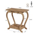 thumbnail image 2 of Fnova 2-Tier End Table with Storage, Farmhouse Wooden Side Table for Living Room, Small Spaces, Light Brown, 2 of 11