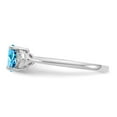 thumbnail image 4 of Solid 14k White Gold Blue Topaz Diamond Engagement Ring Size 6 (.01 cttw.), 4 of 6