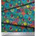thumbnail image 2 of Soimoi Rayon Fabric Colorful Flowers Clip Art Print Fabric by Yard 42 Inch Wide, 2 of 3