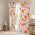 thumbnail image 3 of Homewish Sweet Candy Cane Blackout Curtains Set of 2 (52x84 Each),Christmas Flower Window Curtains,Pink Brown Green Curtains and Drapes For Girls Teens,Ultra Soft Home Decor, 3 of 6