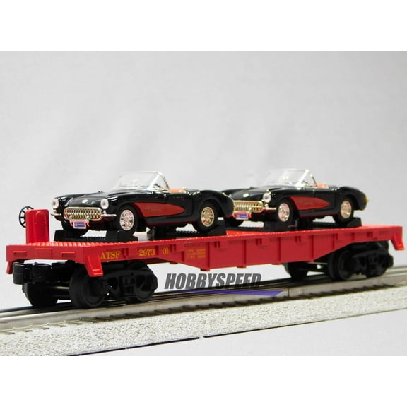 M.T.H. Electric Trains MTH RAILKING Santa FE Flat CAR W/Chevy CORVETTES ATSF 30-76876