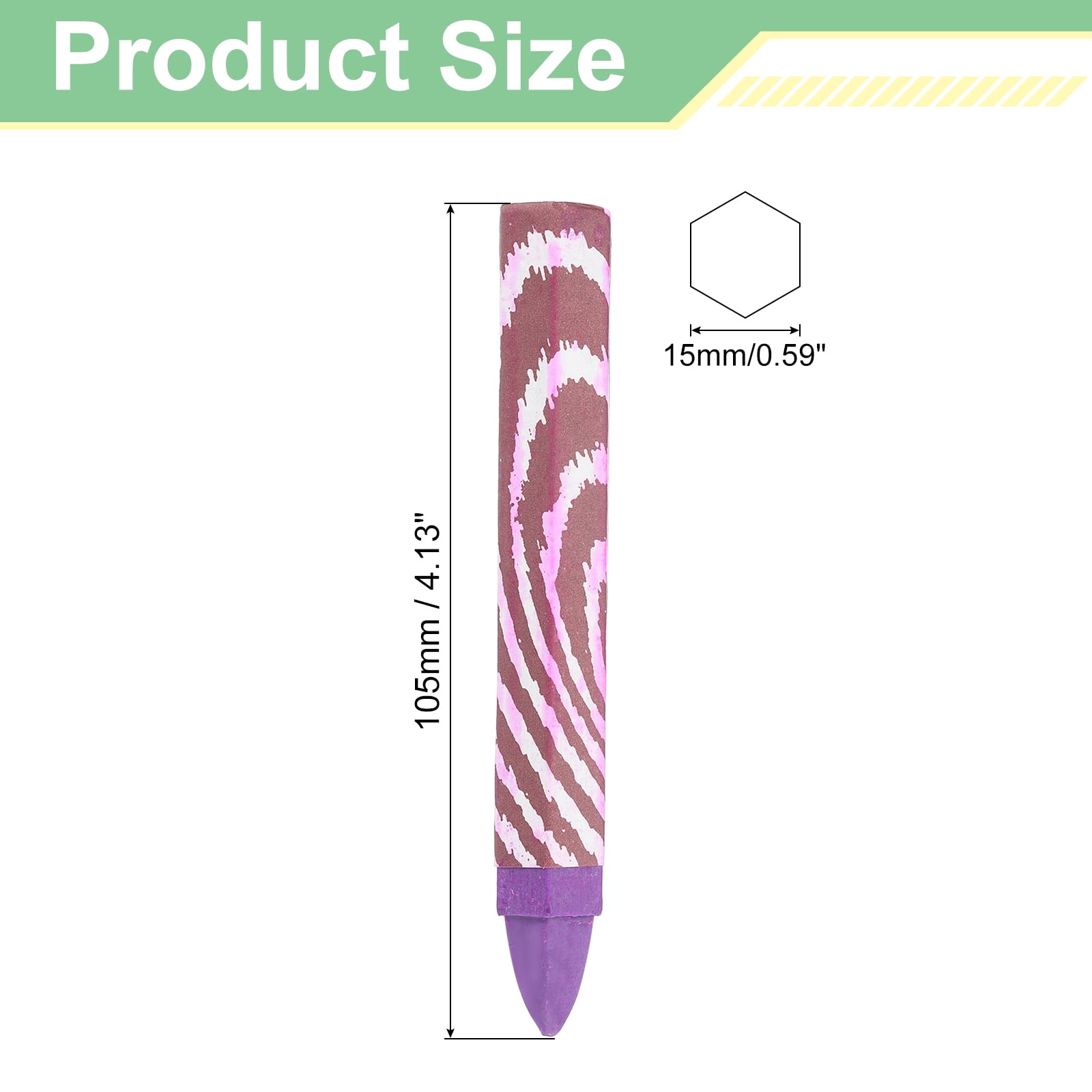 Uxcell Lumber Marking Crayons, 24 Pcs Purple Hex Wax Tire Marker, 4.1" x 0.59" Hex Waterproof Drawing Crayons Furniture Marker for Wood, Glass, Cartons, Cloth, Stone, Ceramics