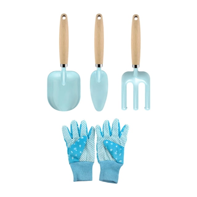 4x Herramientas de jardinería para niños Conjuntos de juguetes de playa Pequeños juguetes al aire libre por al aire libre Mini Garden Tools Guantes de