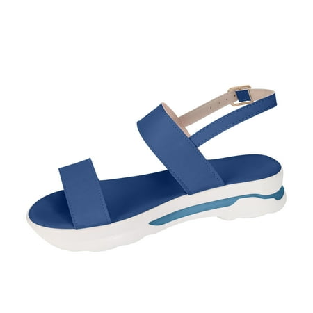 

Wmkox8yii Summer Ladies Women Flat Thick Soled Shoes Fashion Casual Beach Sandals