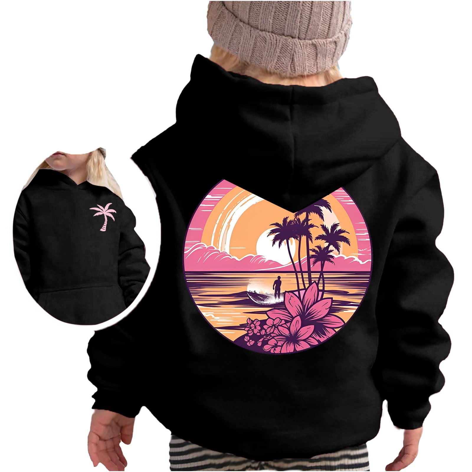 Generisch Filles Garçons Sweat à Capuche Manches Longues Sweat-shirt Doux Sweat à Capuche Graphique Enfants Pull Mignon Haut Vêtements Pour Filles Doux Fille Vêtements Femmes, Rouge, 5-6 Ans