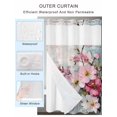 thumbnail image 2 of No Hook Cloth Fabric Shower Curtain with Snap in Liner, Spring Floral Waterproof Shower Curtains Set with See Through Top Window, Vintage Flowers Pastoral Retro Botanical Bath Curtains Shower 66"x72", 2 of 6