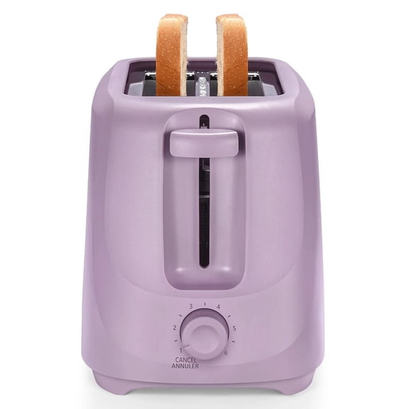 Grille - pain mainstays 2 tranches, 6 réglages de teintes et plateau à miettes amovible, Violet