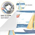 thumbnail image 2 of Yayeee Dish Drying Mat for Kitchen Counter 16"x18" Microfiber Absorbent Pad, White Hand Drawn Sailboats, 2 of 7