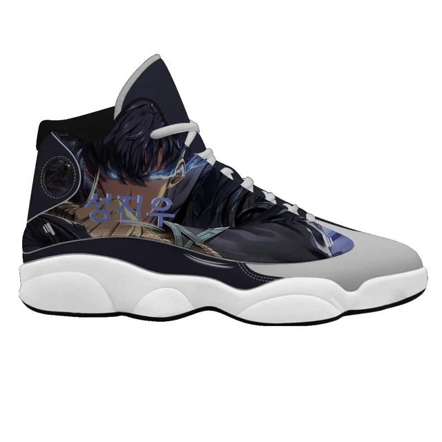 Ni - ke CUSTOM RARE Solo Leveling Sung Jinwoo Sport Sneakers Basketball Anime Shoes