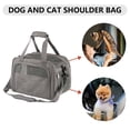 thumbnail image 4 of Bolsas transportadoras para perros y gatos, bolsa de salida transpirable para mascotas, suministros para mascotas (gris catiónico), 4 of 7