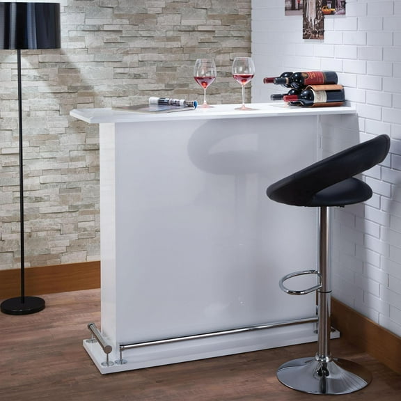 Bar Table White Gloss Southwestern Design, Modern Bar Height Table for Kitchen Dining Room