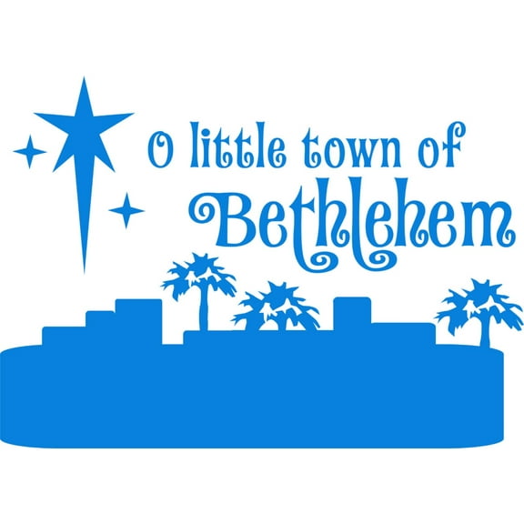 Wall Decal A Little Town Of Bethlehem – Seasonal Holiday Christ God Religious Pray Bible Christian Worship Holiday Gift Decorating Ideas Sticker - Size: 15 Inches X 23 Inches